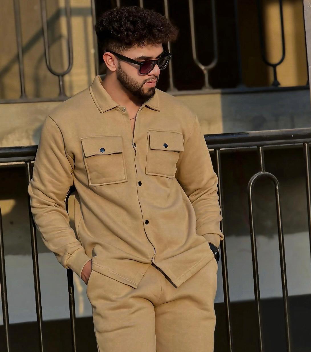 Winter Fleece Track Suit - Beige