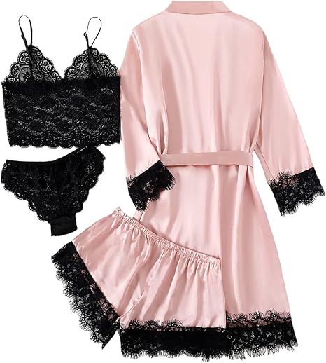 Royal Bridal Silk 4pcs set - Darkpink