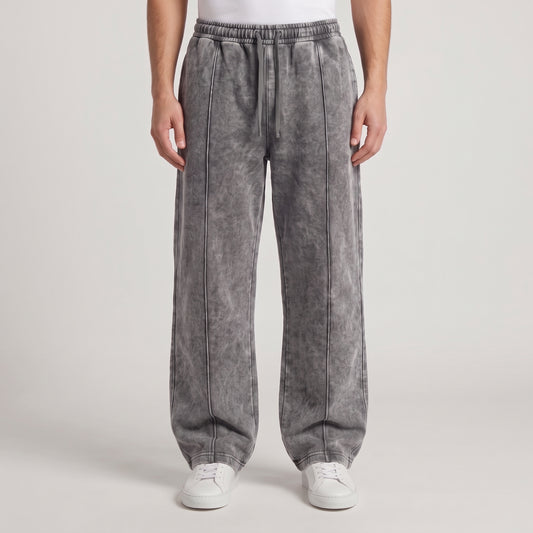 Acid Wash Baggy Trouser - Grey