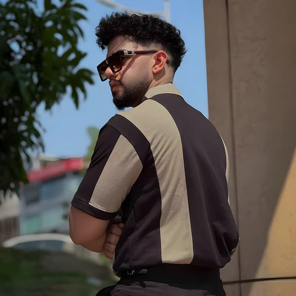 Cuban Collar Polo Shirt - Black