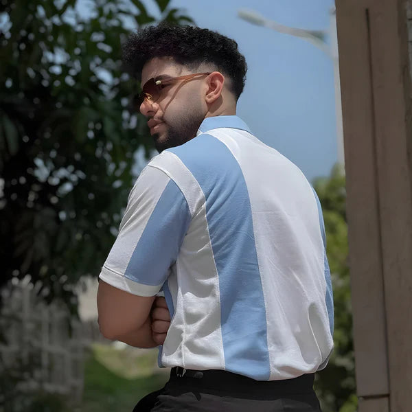 Cuban Collar Polo Shirt - Aqua