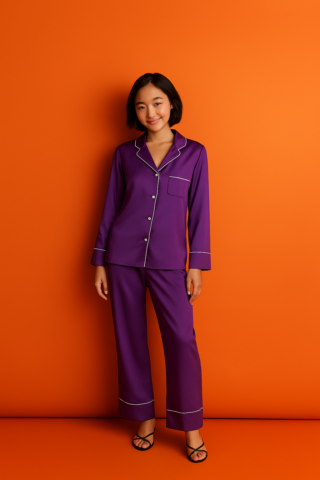 Silk Button Down - Purple