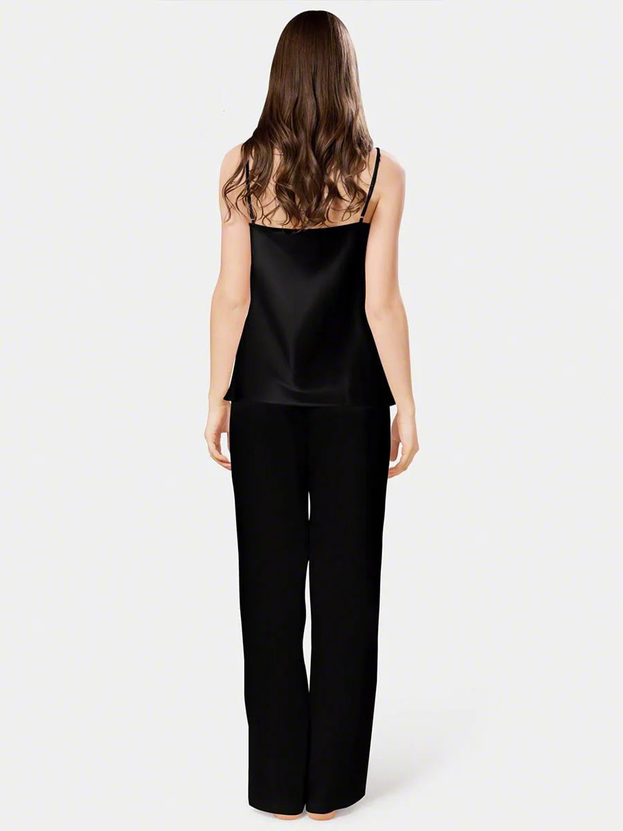 Cami Silk Pj Suit - Black
