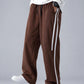 Minimal Stripe  Baggy Trouser - Mocha