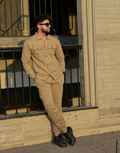 Winter Fleece Track Suit - Beige