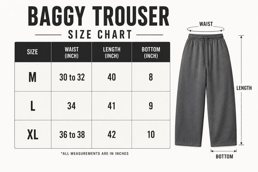 Acid Wash Baggy Trouser