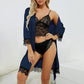 Royal Bridal Silk 4pcs set - NavyBlue