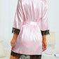 Royal Bridal Silk 4pcs set - White Pink Stripe