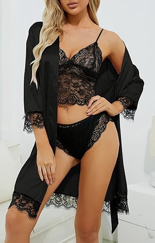 Royal Bridal Silk 4pcs set - Black