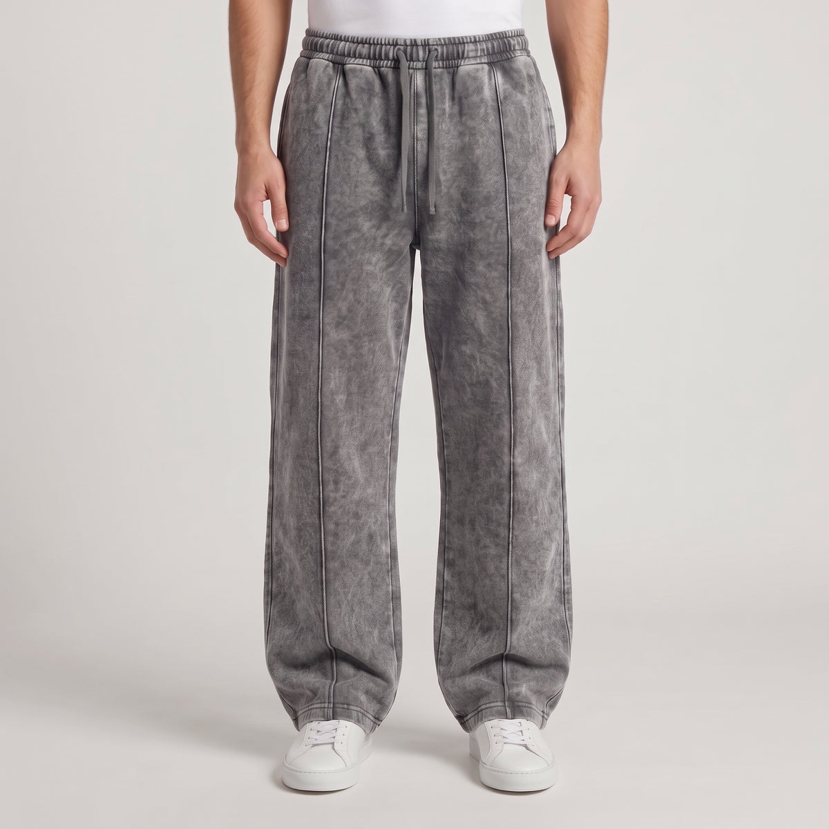Acid Wash Baggy Trouser - Grey