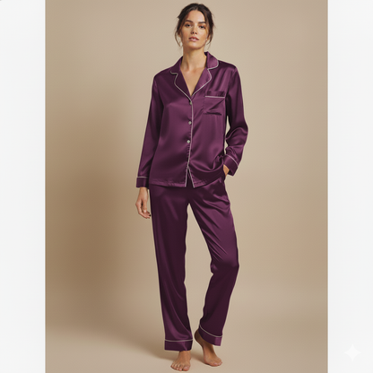 Silk Button Down - Purple