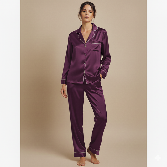 Silk Button Down - Purple