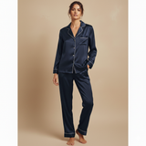 Silk Button Down - NavyBlue