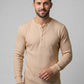 Waffle Knitted Henley Shirt - Biege (Summer)