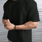 Oversized Waffle Knit Tee For Men - Black