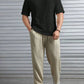 Oversized Waffle Knit Tee For Men - Black