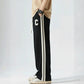 Side Stripe Embroidery Trouser - Black