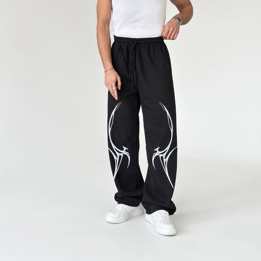 Cyber Spikes Graphic Trouser - Black