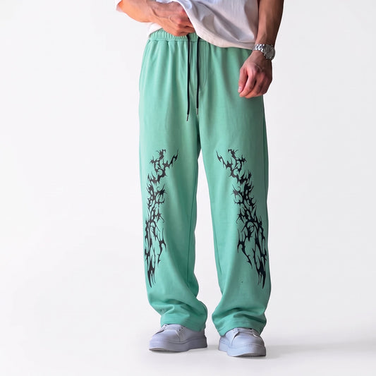 Gothic Vine Graphic Trouser - Pistachio Green