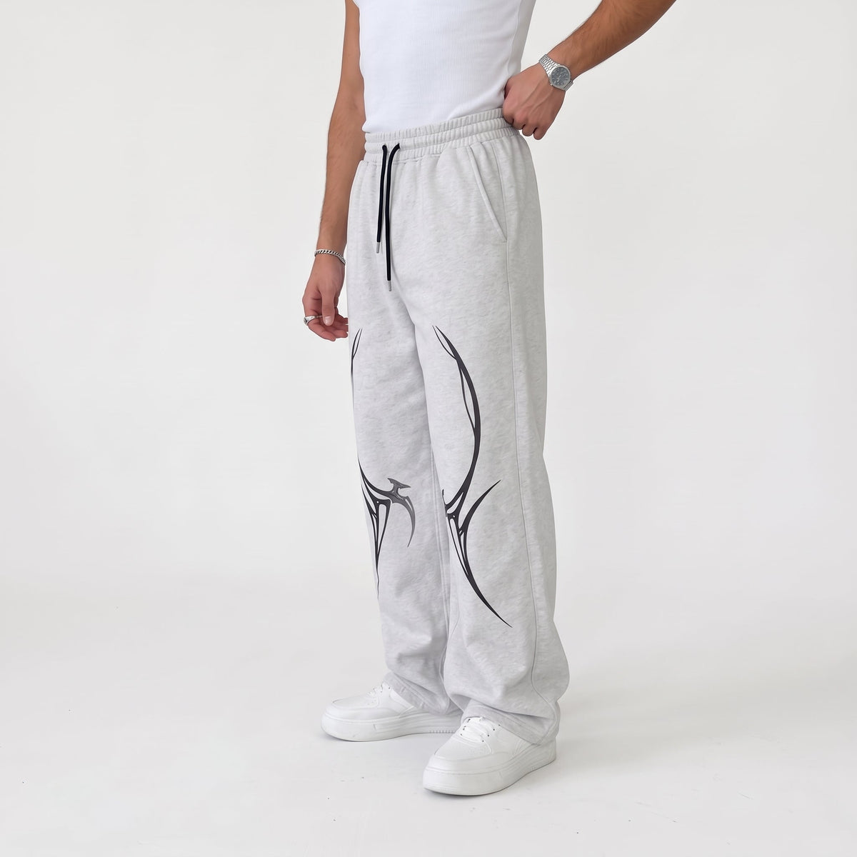 Cyber Spikes Graphic Trouser - Grey