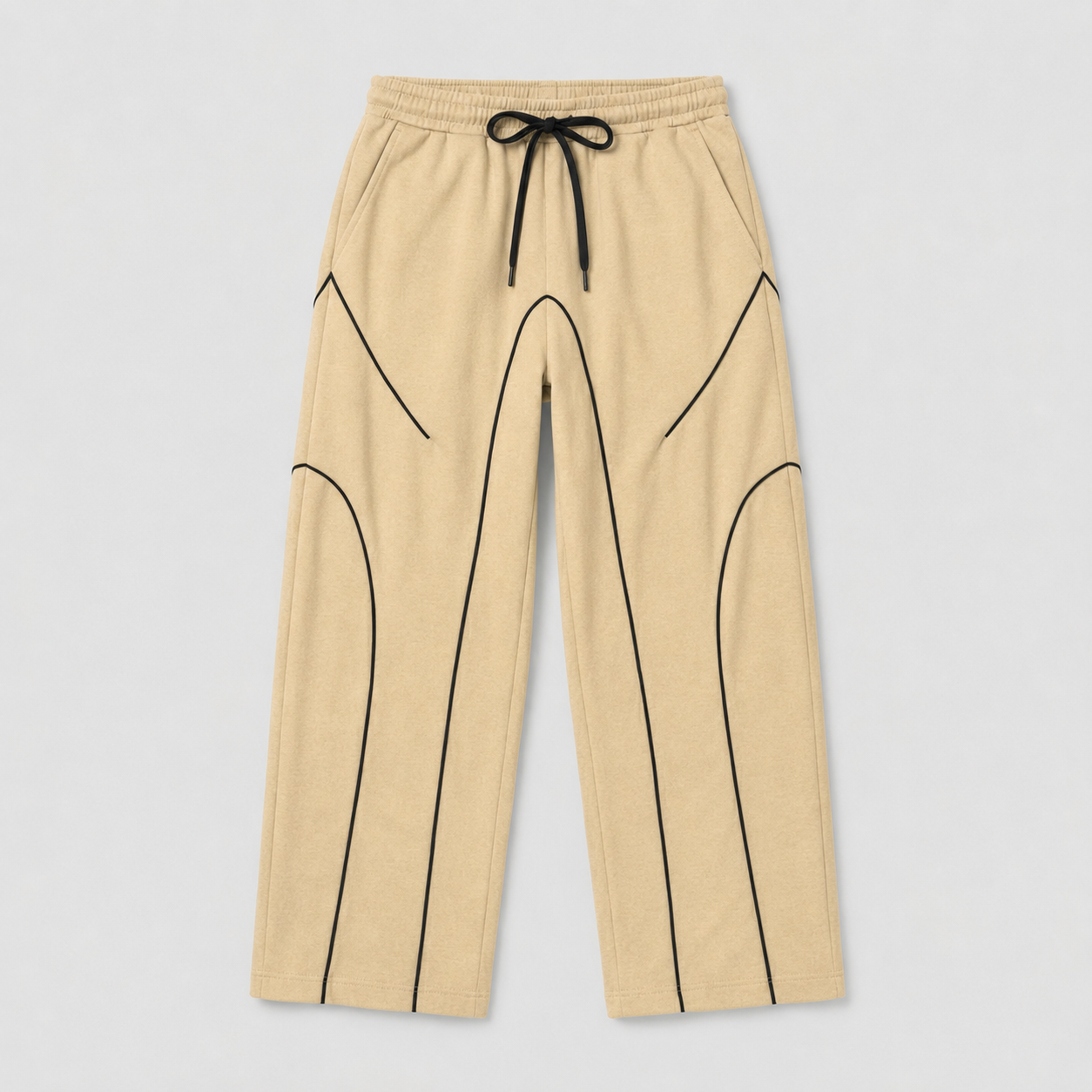 FLEXLINE BAGGY TROUSER - BIEGE WITH BLACK