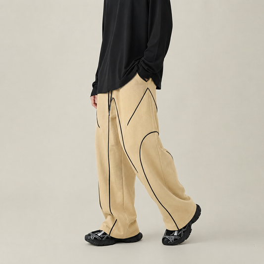 FLEXLINE BAGGY TROUSER - BIEGE WITH BLACK