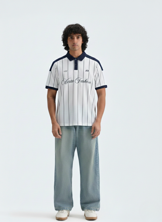 Slogan Print Polo Shirt -01