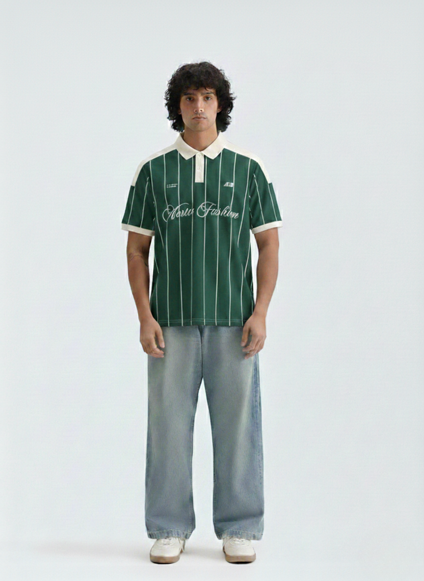 Slogan Print Polo Shirt -03