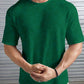 Oversized Waffle Knit Tee For Men - Green