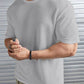 Oversized Waffle Knit Tee For Men - Grey