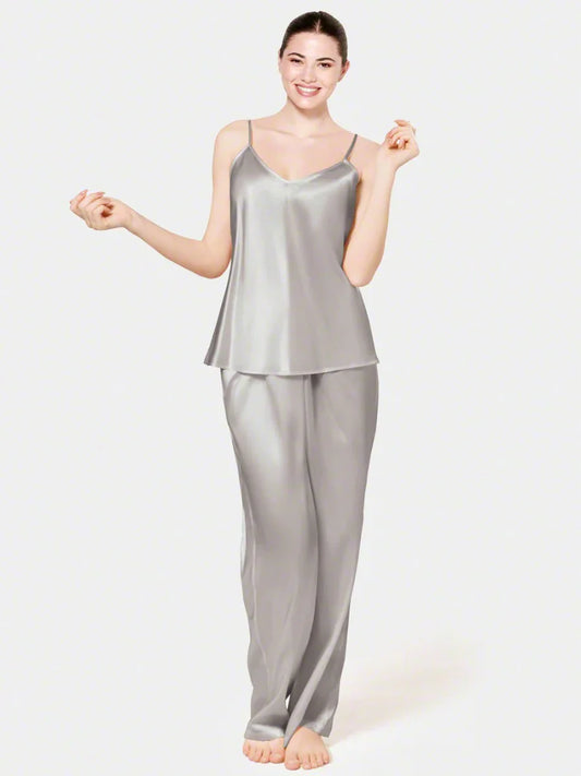 Cami Silk Pj Suit - Grey