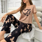 HN-HEARTS AND BUTTERFLY PRINTED NIGHT SUIT