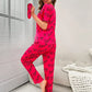 HN-HOT PINK LOVE HEART PRINTED NIGHT SUIT