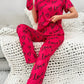 HN-HOT PINK LOVE HEART PRINTED NIGHT SUIT