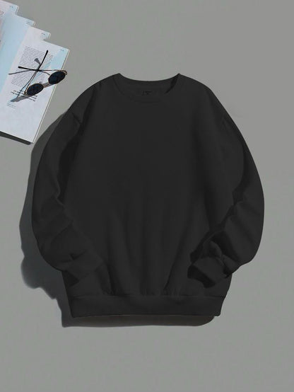 PLAIN SWEATSHIRT FOR MEN - BLACK