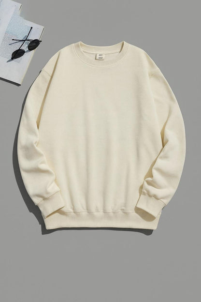 PLAIN SWEATSHIRT FOR WOMEN - BIEGE