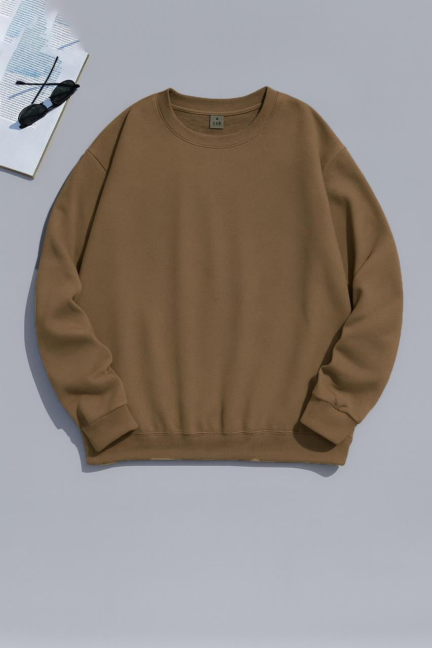 UNISEX - PLAIN SWEATSHIRT - BROWN