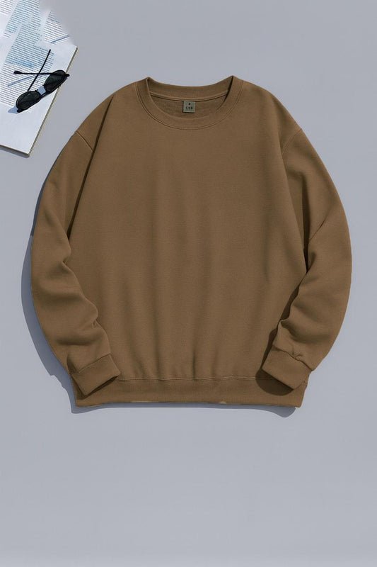UNISEX - PLAIN SWEATSHIRT - BROWN