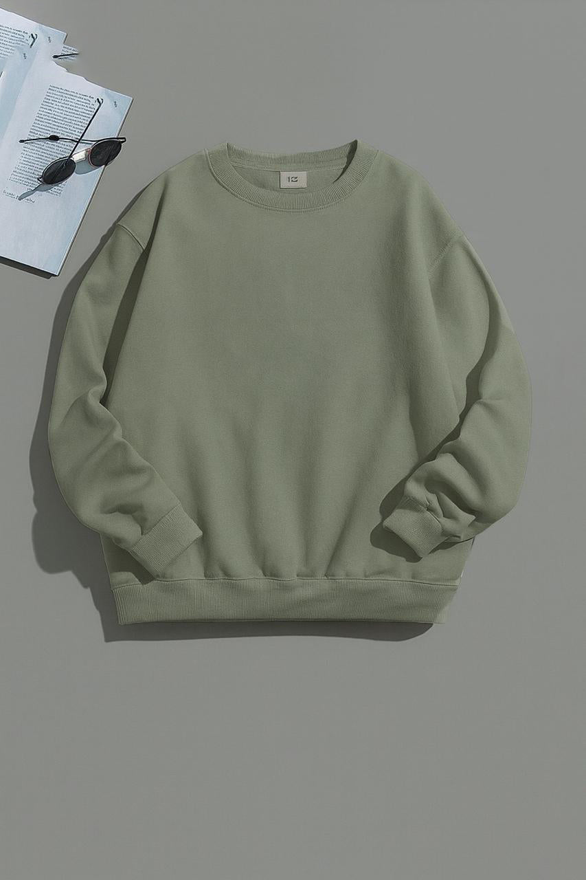 PLAIN SWEATSHIRT FOR WOMEN - OLIVE