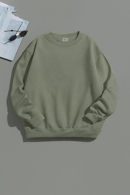 PLAIN SWEATSHIRT FOR WOMEN - OLIVE