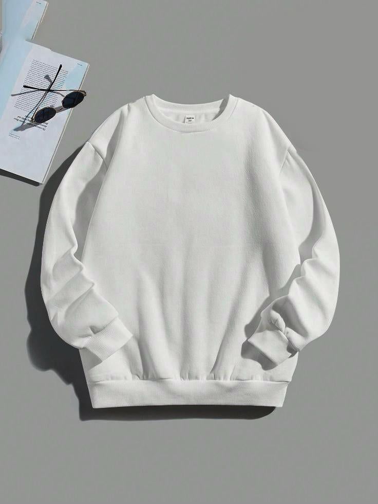 PLAIN SWEATSHIRT FOR MEN - WHITE