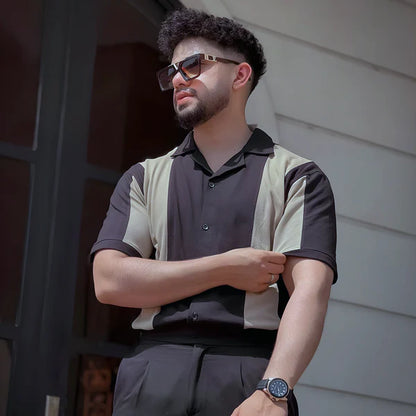 Cuban Collar Polo Shirt - Black