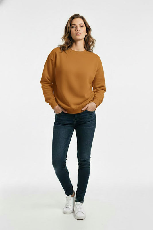PLAIN SWEATSHIRT FOR WOMEN - BRONZE