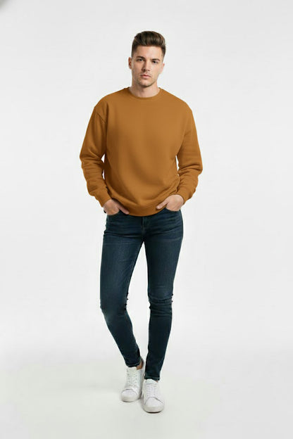 PLAIN SWEATSHIRT FOR MEN - BRONZE