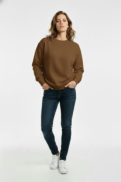 PLAIN SWEATSHIRT FOR WOMEN - CAMEL