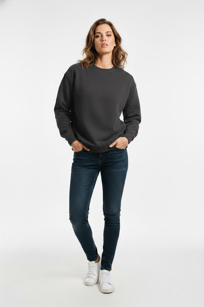 PLAIN SWEATSHIRT FOR WOMEN - CHARCOAL