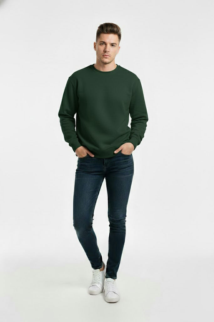 PLAIN SWEATSHIRT FOR MEN - GREEN