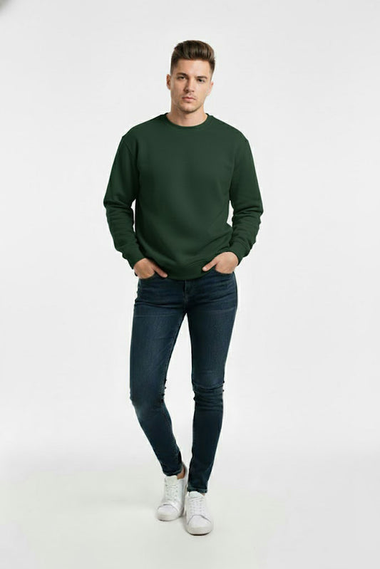 PLAIN SWEATSHIRT FOR MEN - GREEN