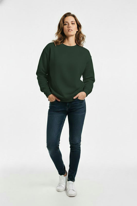 PLAIN SWEATSHIRT FOR WOMEN - GREEN
