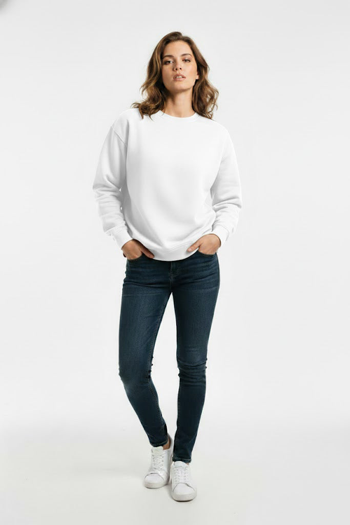 PLAIN SWEATSHIRT FOR WOMEN - WHITE